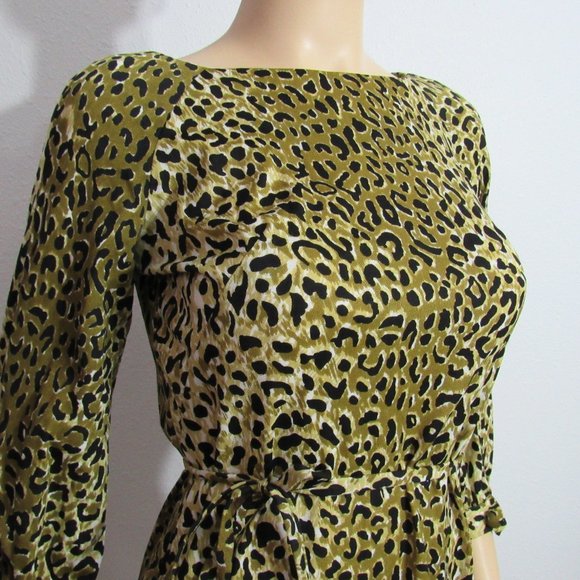 Vintage 60s Animal Print Dress - Picture 2 of 7